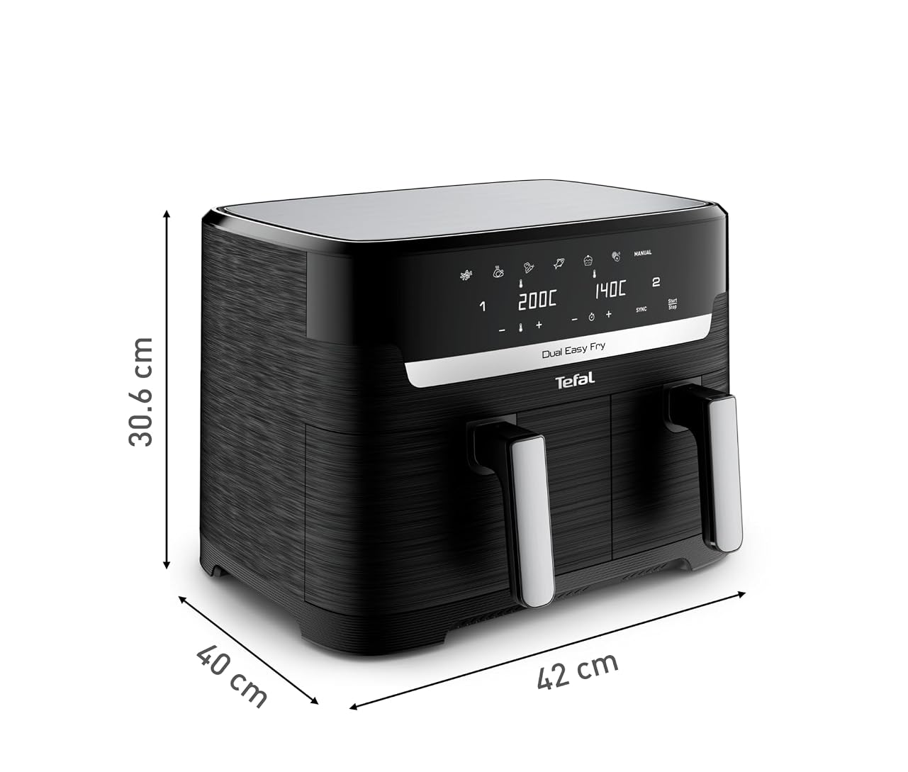 Tefal Easy Fry Dual Zone 8 3L Air Fryer 8 Programs Black