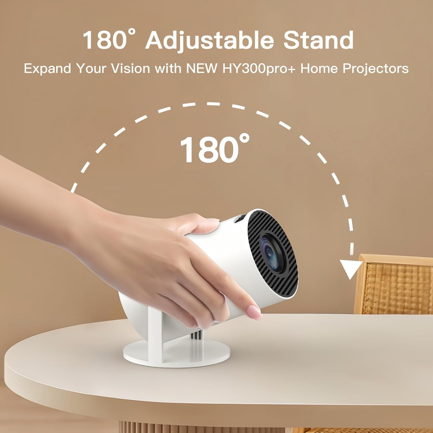 mmm Mini Projector, 2Smart Projector WiFi 6 Bluetooth, Native 720P 4K5 Support, 121212Small Home Cinema for Bedroom & Outdoor, Ceiling, Wireless, Android TV, Phone Mirroring, Movie, HY300Pro - Image 9