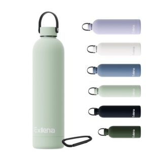 Exllena 750ml Water Bottles Metal with Handle Lid and