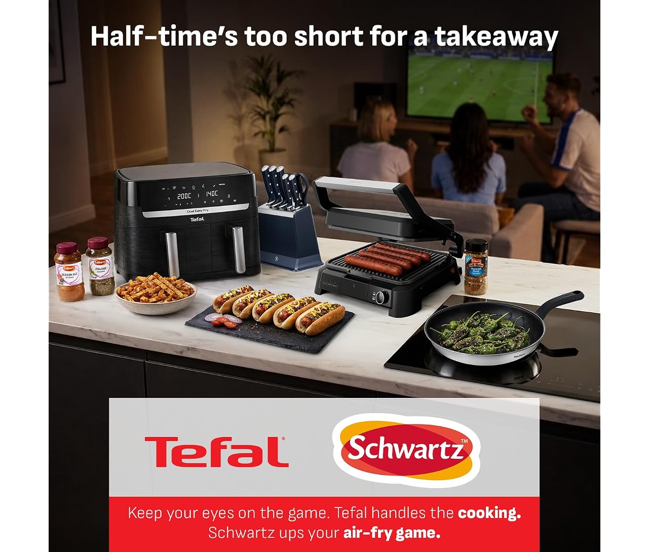 Tefal Easy Fry Dual Zone 8 3L Air Fryer 8 Programs Black