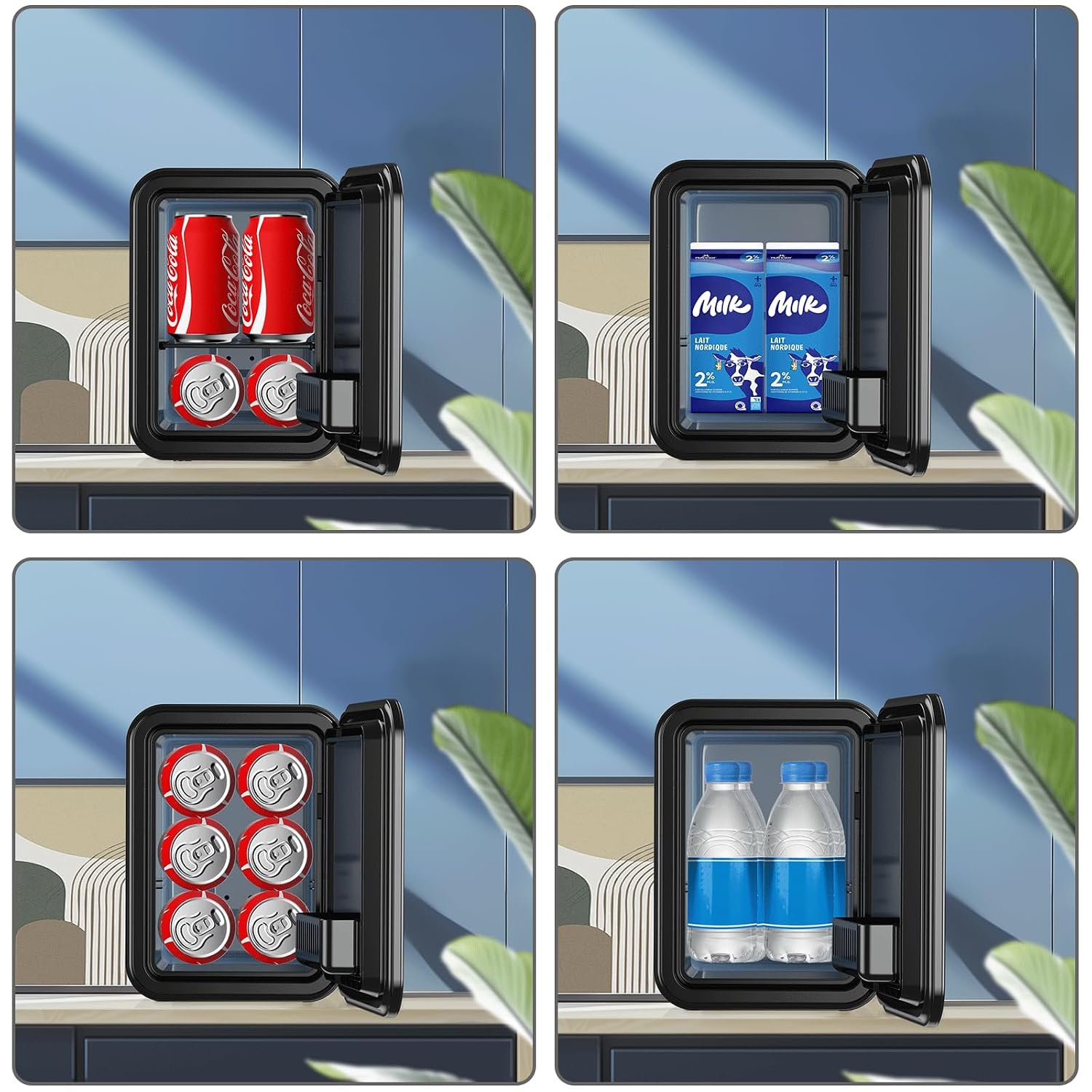 Enventor Mini Fridge 4 Litre 6 Can Portable Cooler and Warmer AC 12