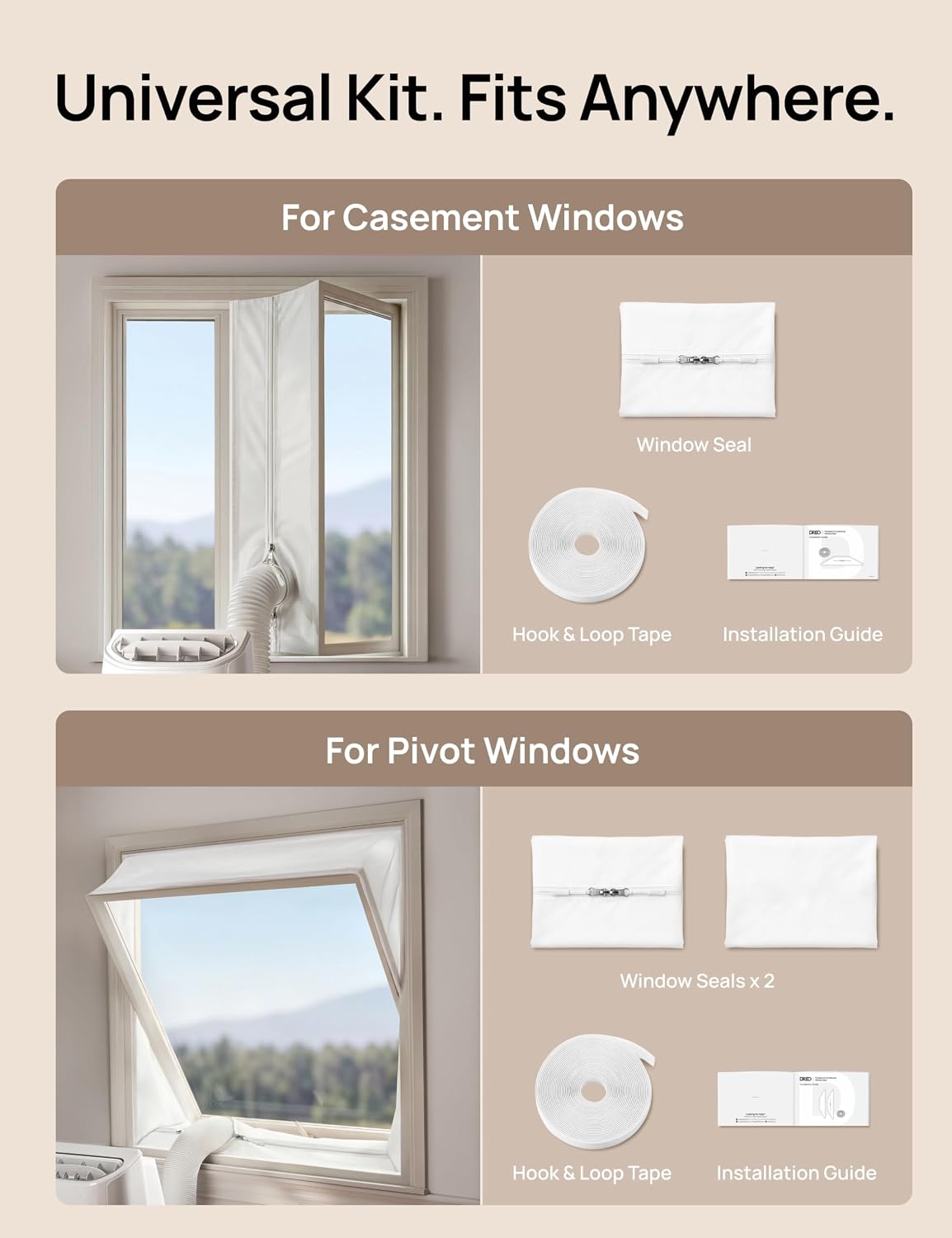 DREO 400cm Universal Air Conditioner Window Seal Kit