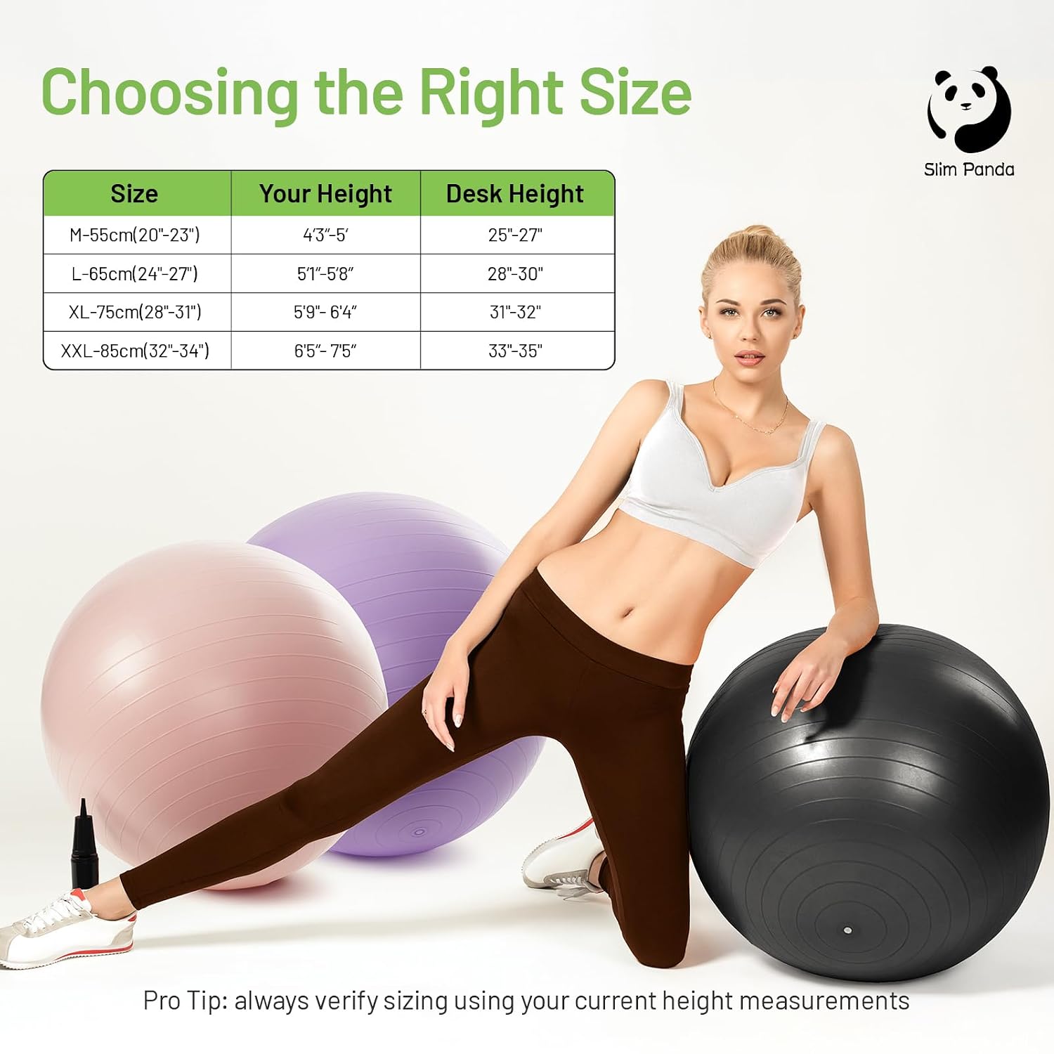 Slim Panda Exercise Ball Yoga Ball Anti Burst Professional Gym Ball fo