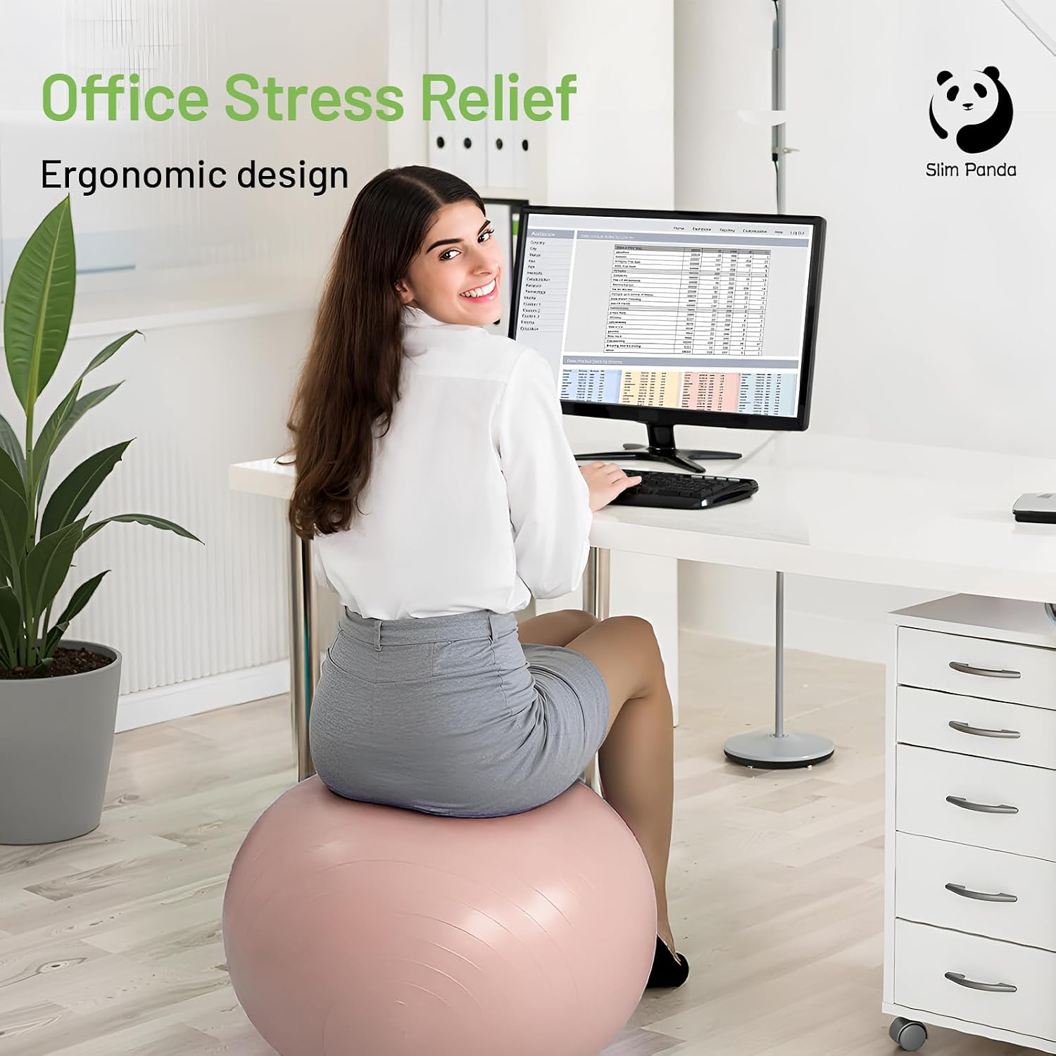 Slim Panda Exercise Ball Yoga Ball Anti Burst Professional Gym Ball fo