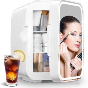 FOHERE Mini Fridge for Bedrooms 5L 6 Can Portable Skincare Fridge D