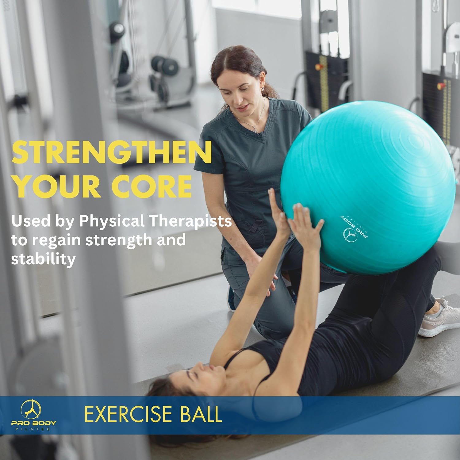 ProBody Pilates Ball Exercise Ball Yoga Ball Multiple Sizes Stability