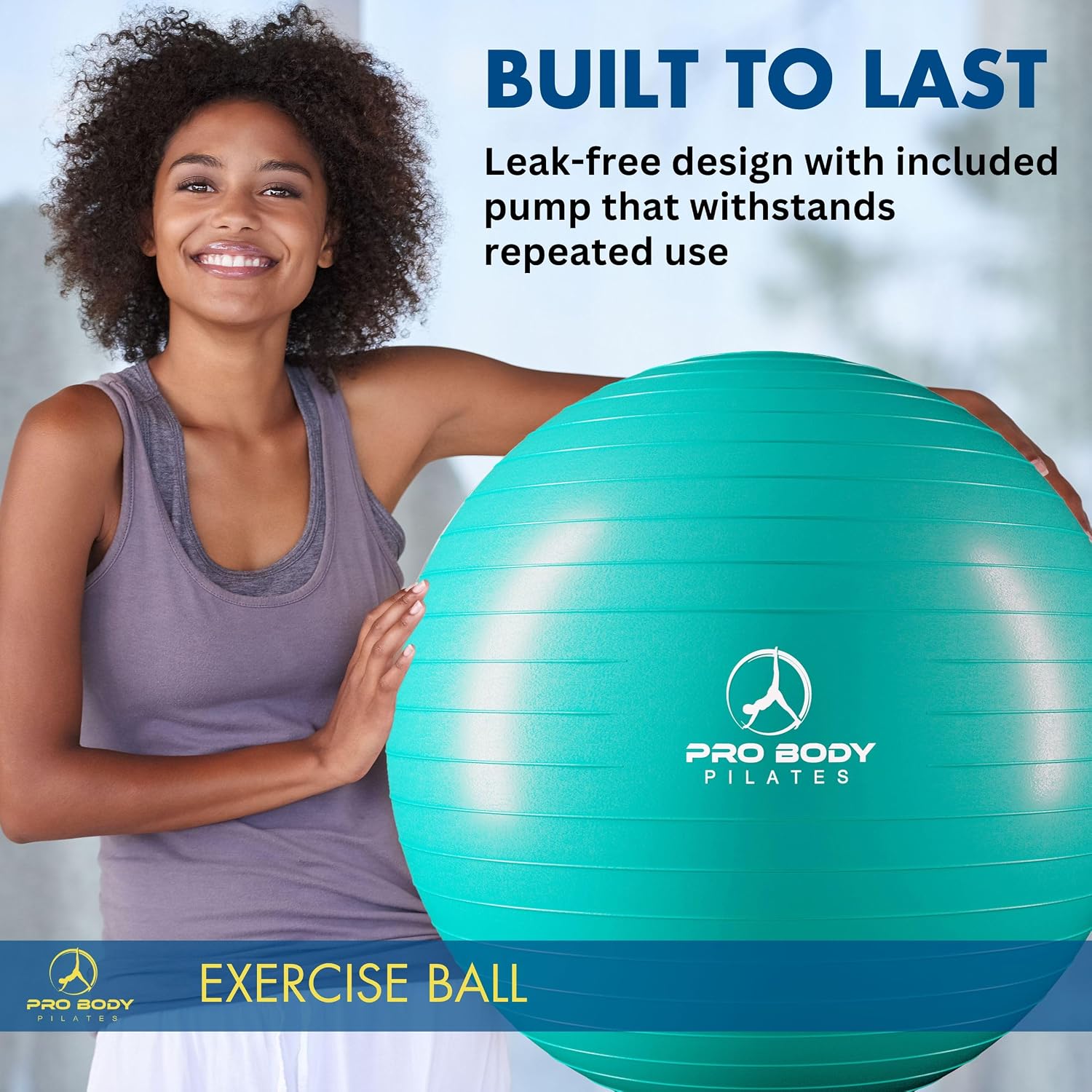 ProBody Pilates Ball Exercise Ball Yoga Ball Multiple Sizes Stability