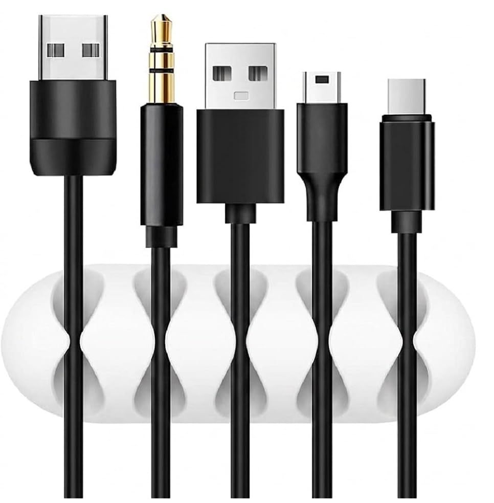 TPR White Cord Organizer 1 Pack Tidy Cables Easily