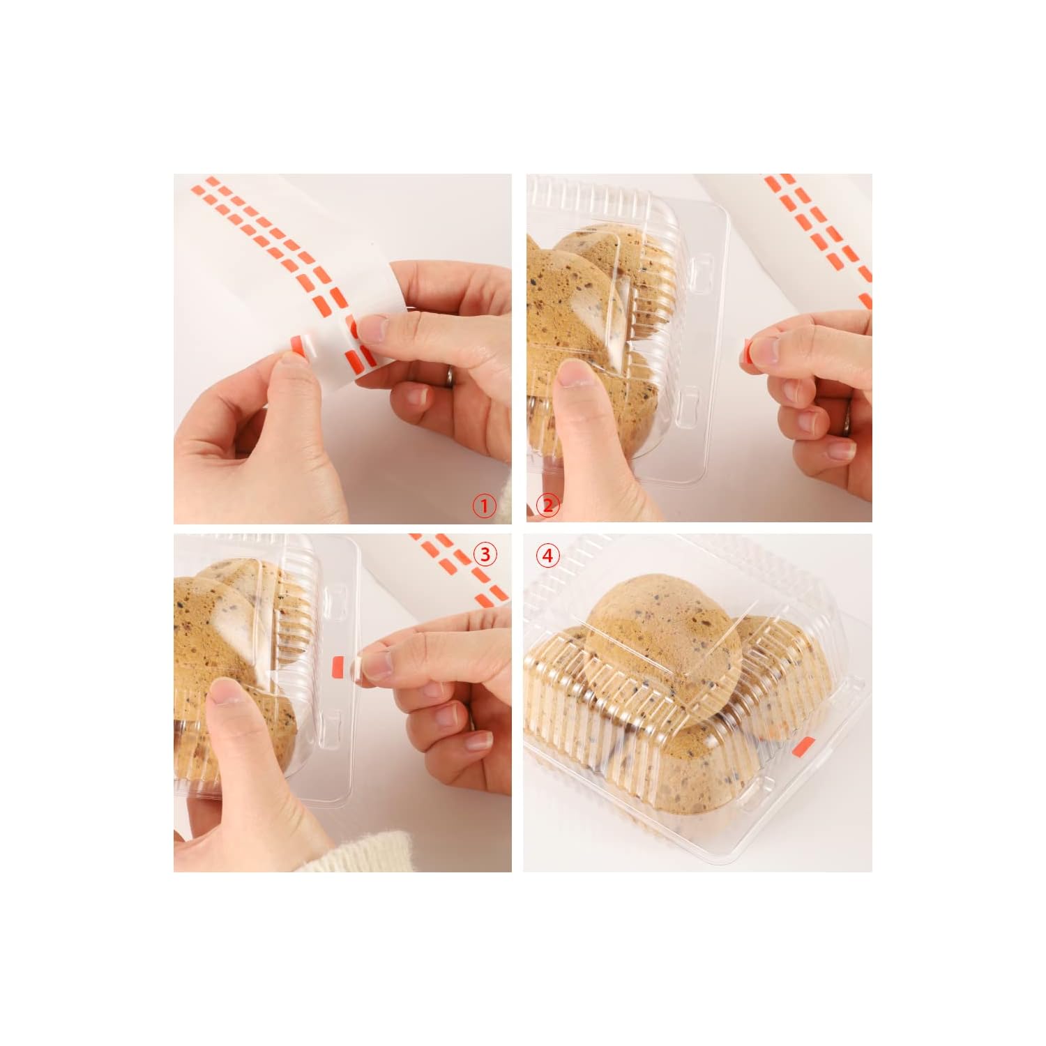 SUNNOW Cake Boxes 100 Clear PET Pastry Containers for