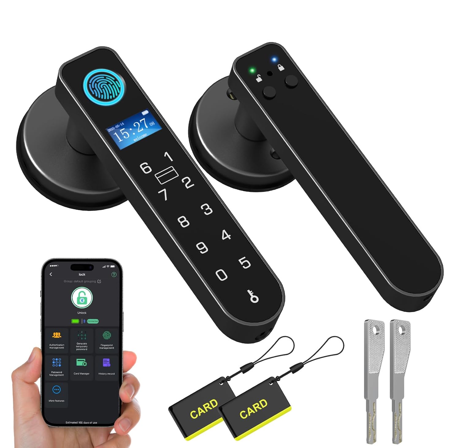 Anweller Smart Door Lock with Display Screen Biometric Fingerprint Do