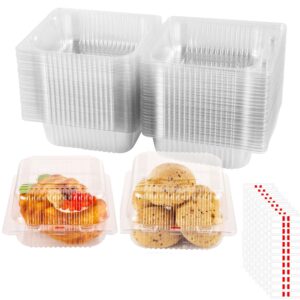 SUNNOW Cake Boxes 100 Clear PET Pastry Containers for