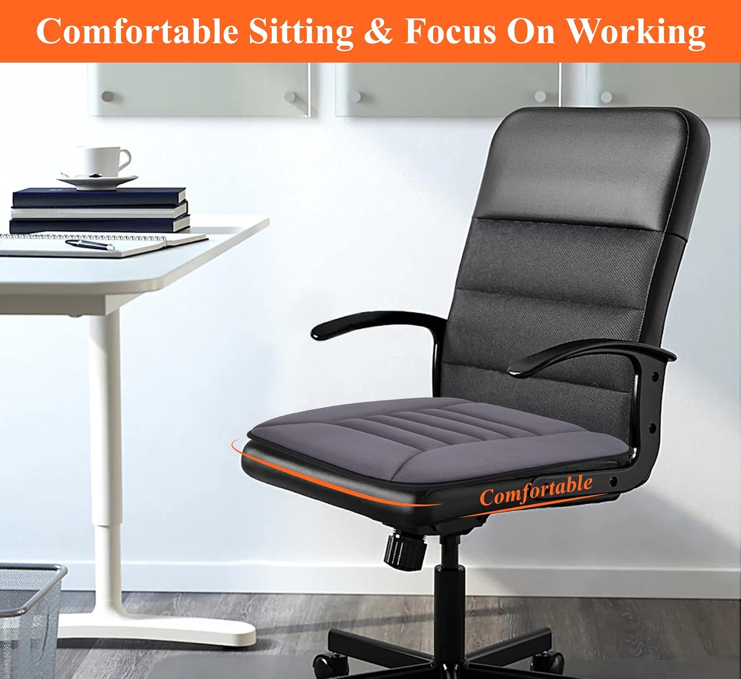 kingphenix Memory Foam Car Seat Cushion for Driving and Office Chair U