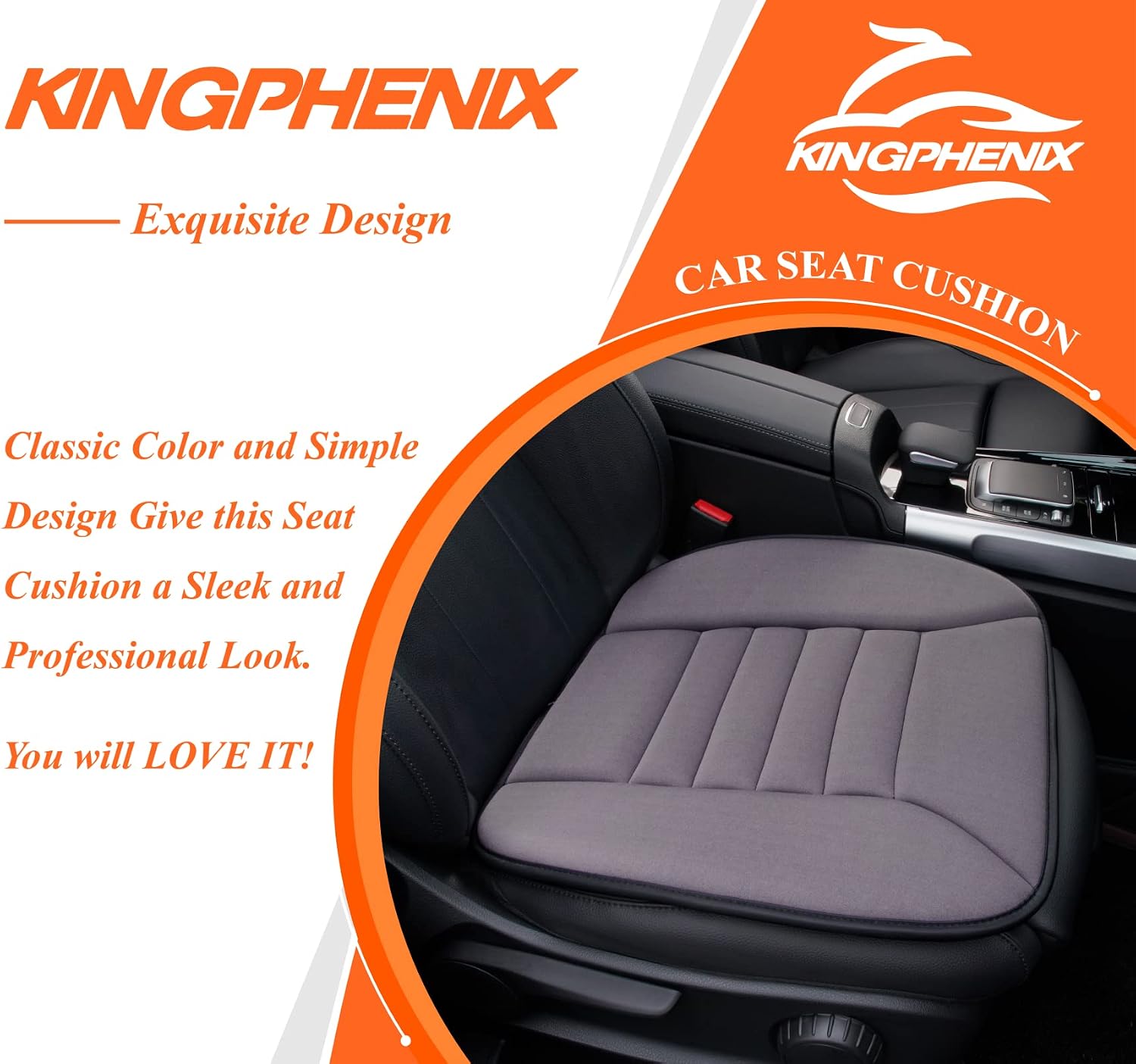 kingphenix Memory Foam Car Seat Cushion for Driving and Office Chair U