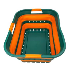 SAMMART 42L Collapsible Plastic Laundry Basket Foldable Pop Up Stora