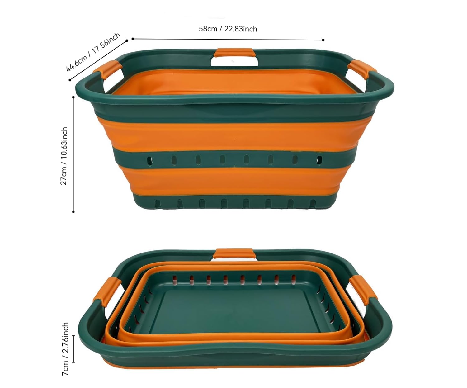 SAMMART 42L Collapsible Plastic Laundry Basket Foldable Pop Up Stora