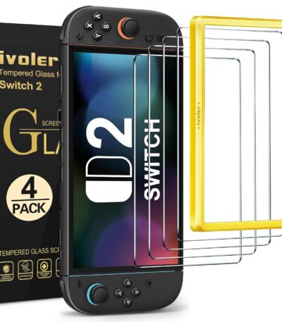 ivoler 4 Pack for Switch 2 Screen Protector with Alignment Frame Tool