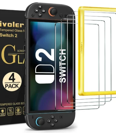 ivoler 4 Pack for Switch 2 Screen Protector with Alignment Frame Tool